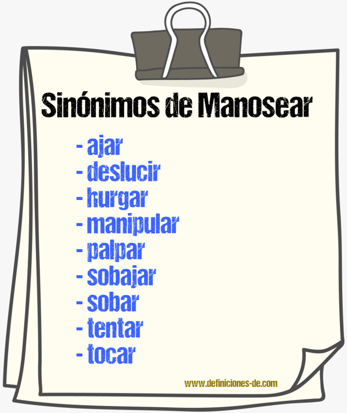 Sinnimos de manosear