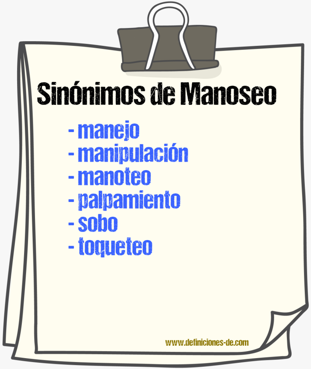 Sinnimos de manoseo