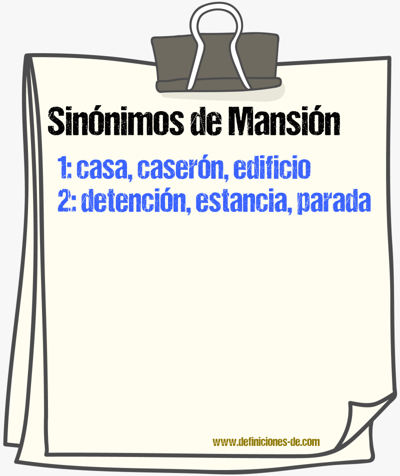 Sinnimos de mansin