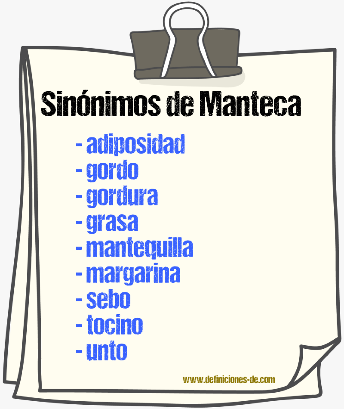 Sinnimos de manteca