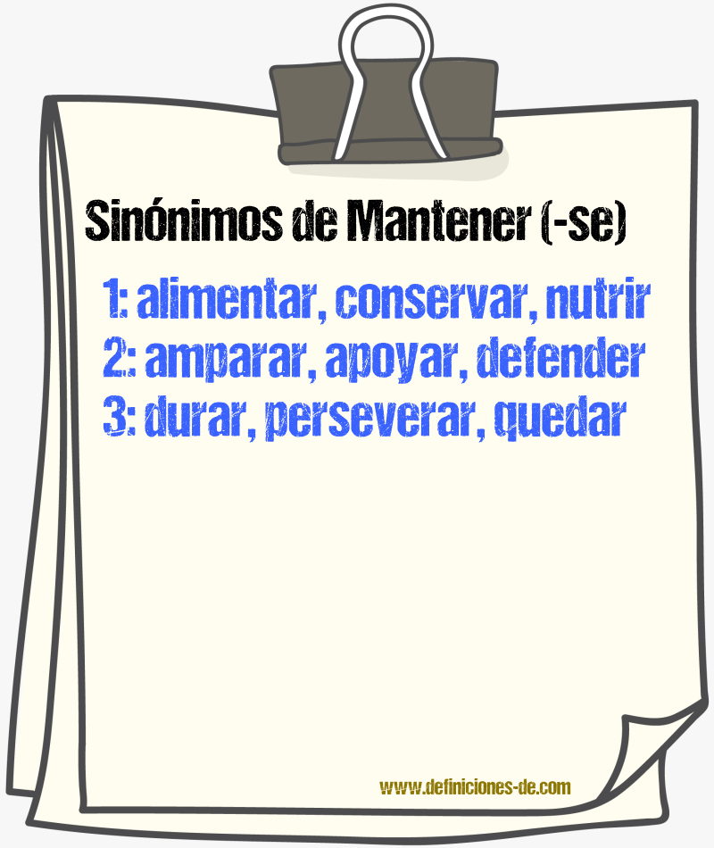 Sinnimos de mantener