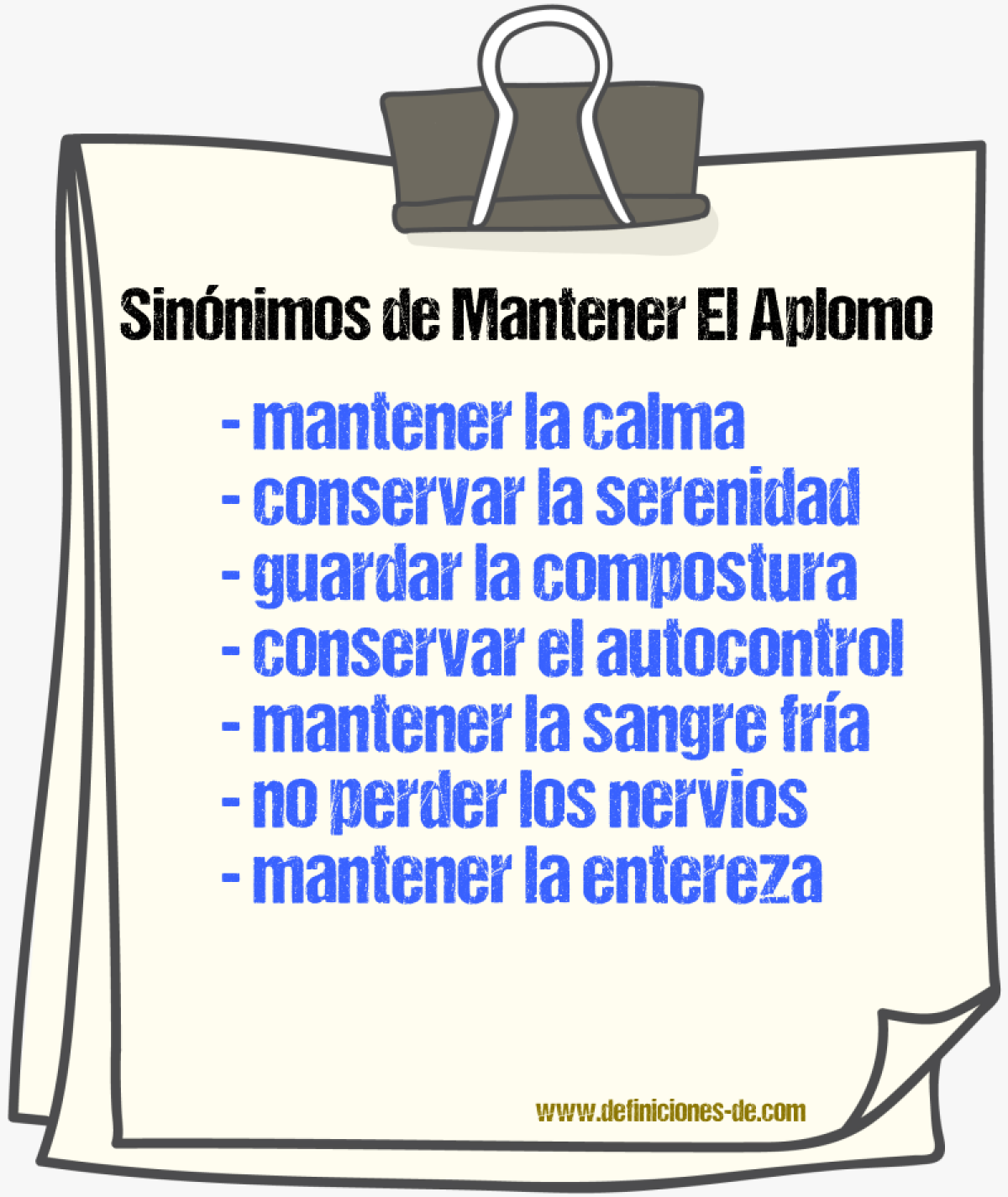 Sinónimos de mantener el aplomo
