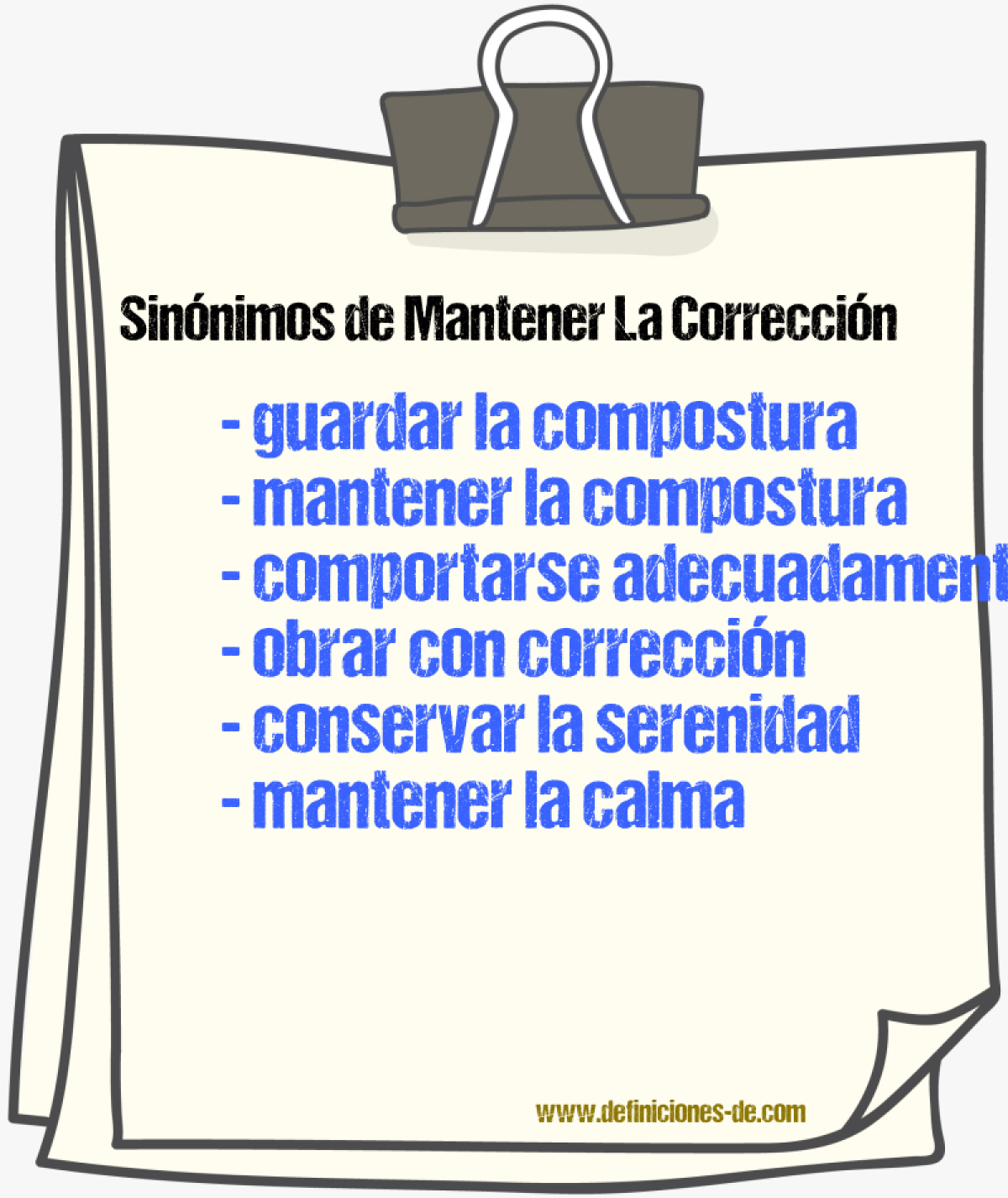 Sinónimos de mantener la corrección