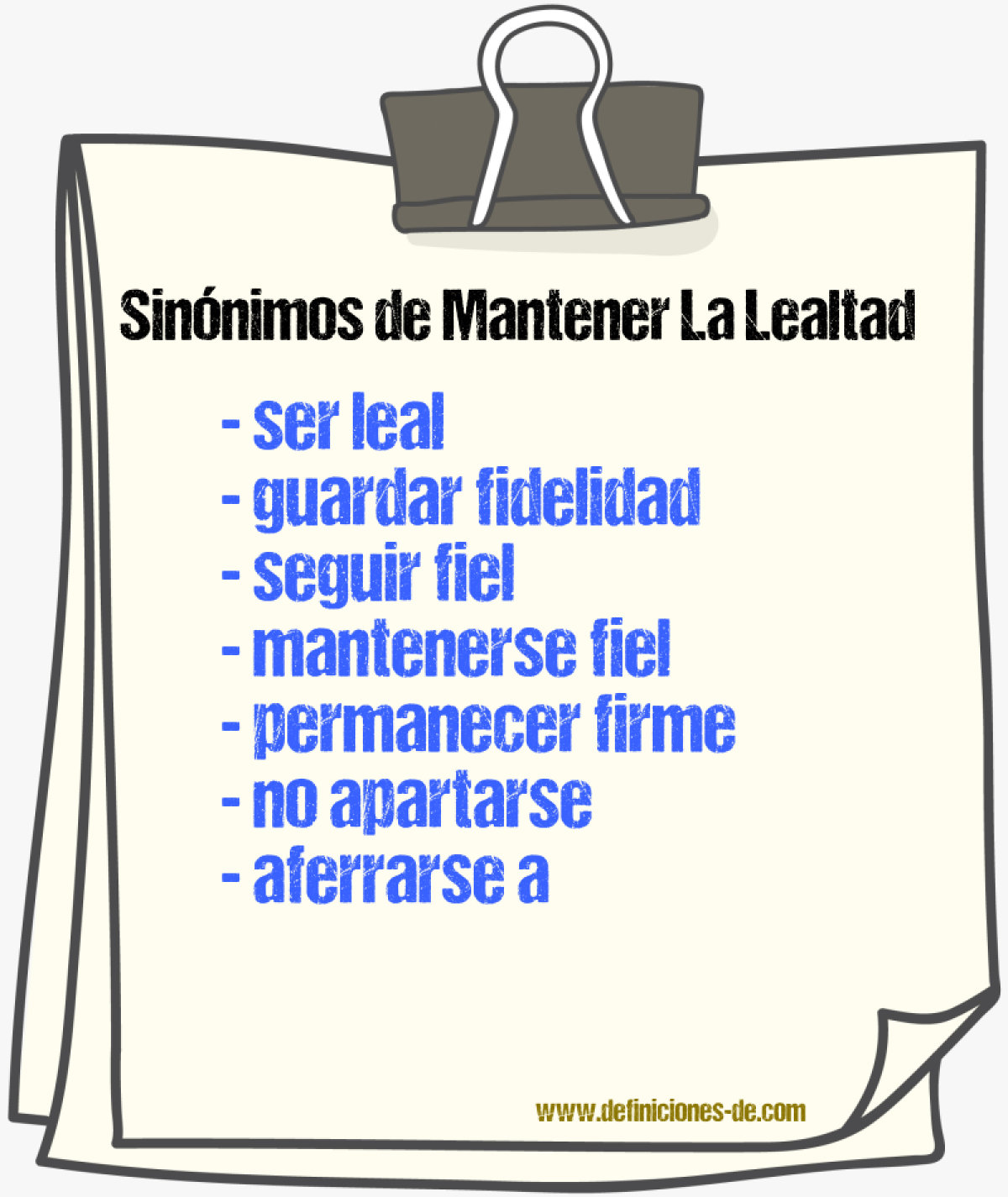 Sinónimos de mantener la lealtad