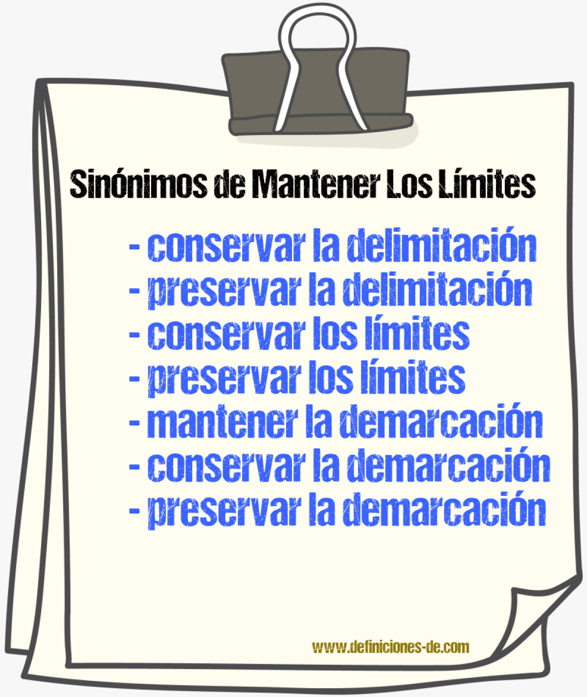 Sinónimos de mantener los límites