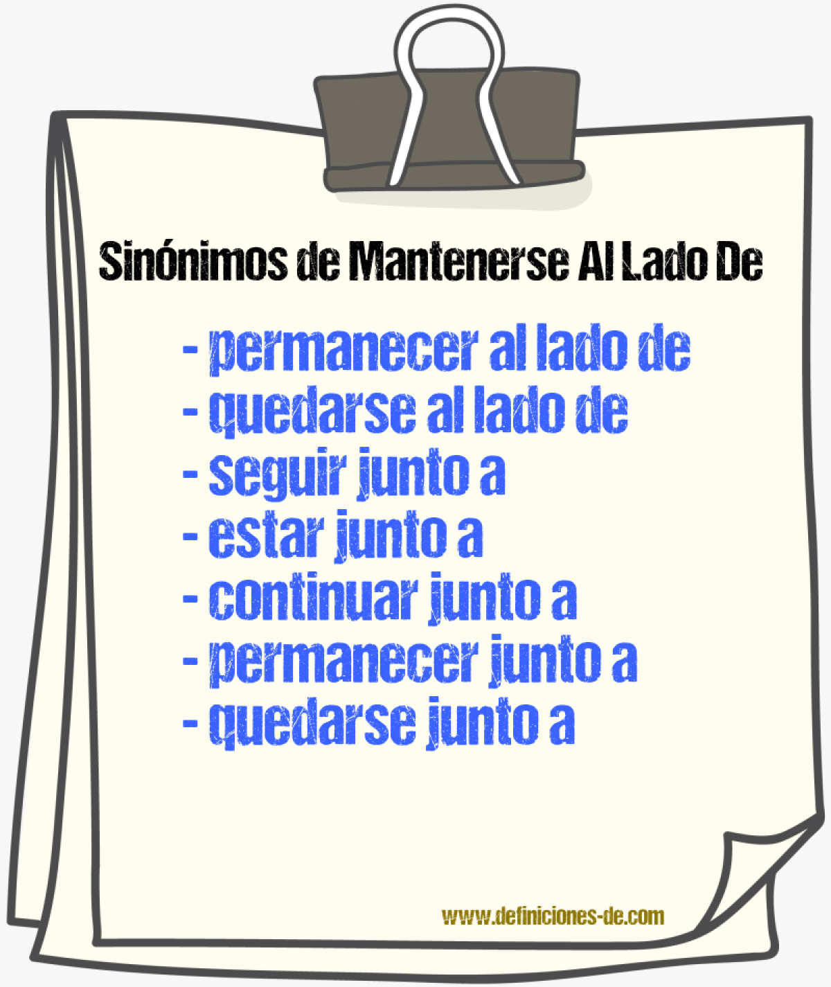 Sinónimos de mantenerse al lado de