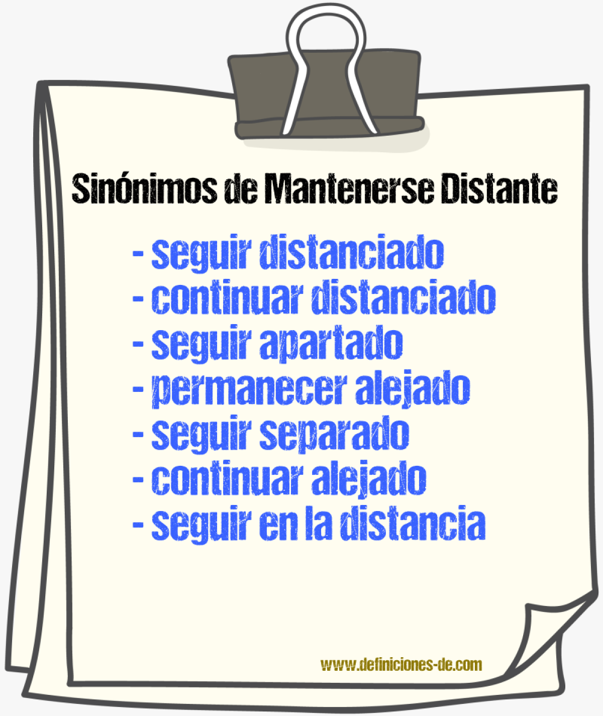Sinónimos de mantenerse distante