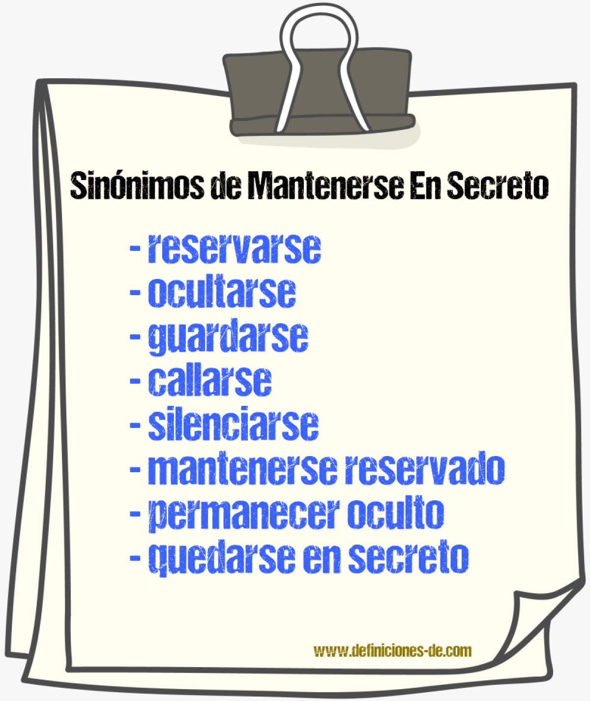 Sinónimos de mantenerse en secreto