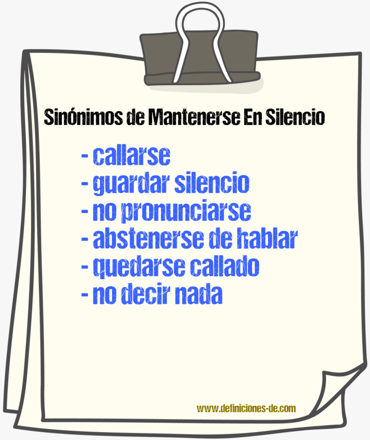 Sinónimos de mantenerse en silencio