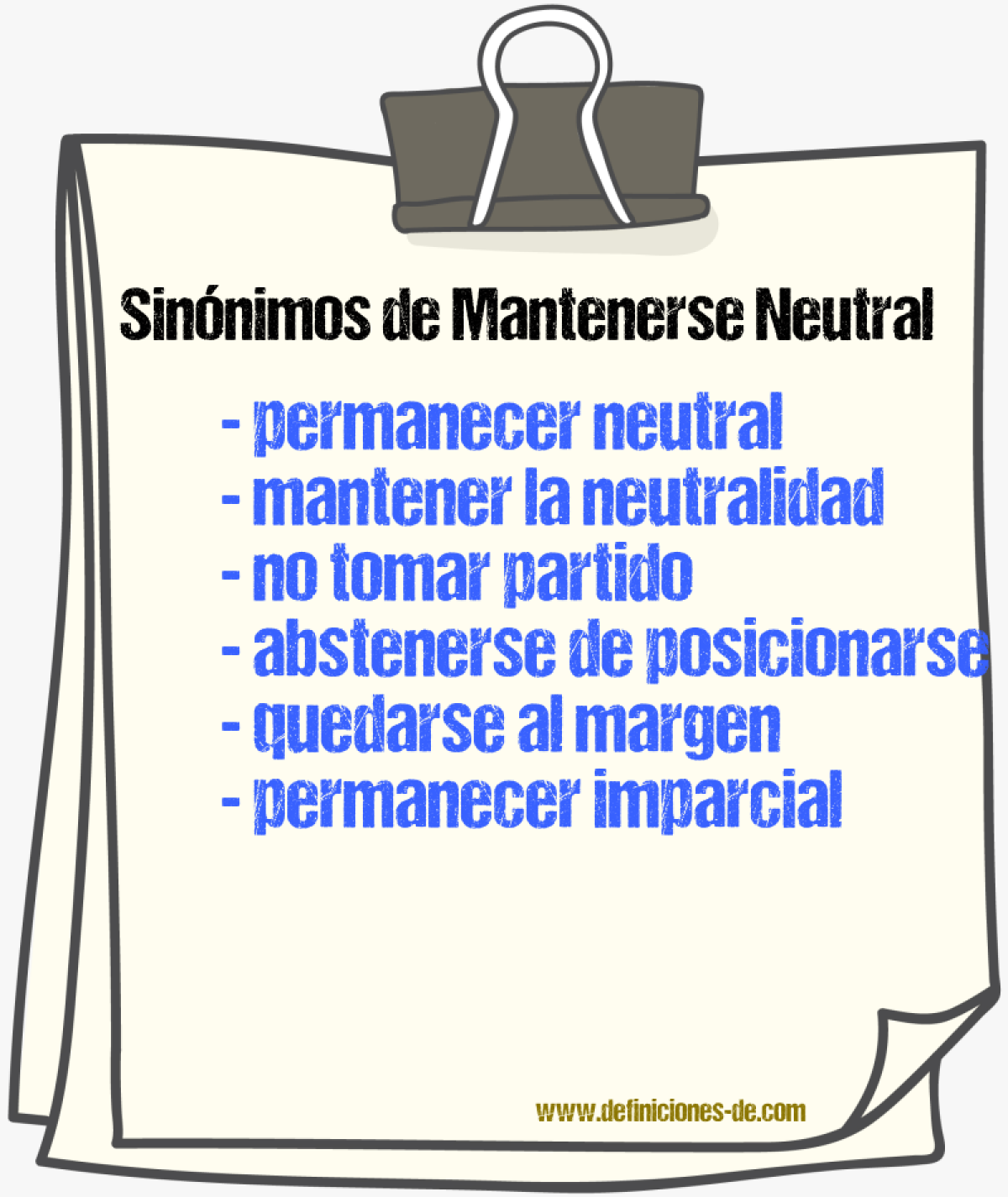 Sinónimos de mantenerse neutral