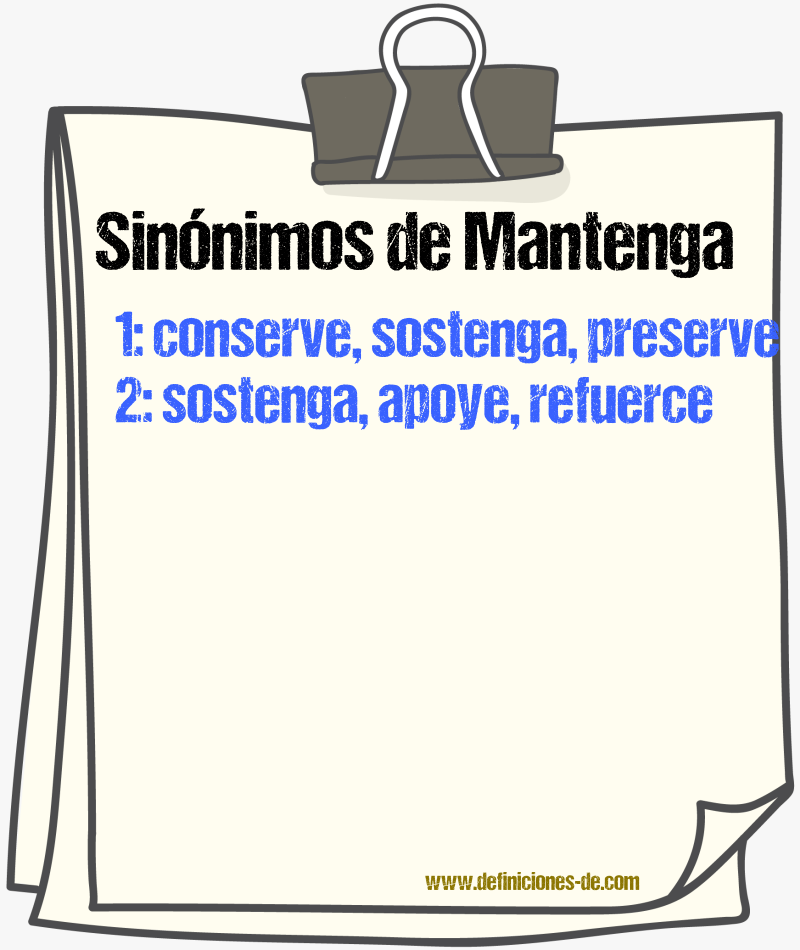 Sinónimos de mantenga