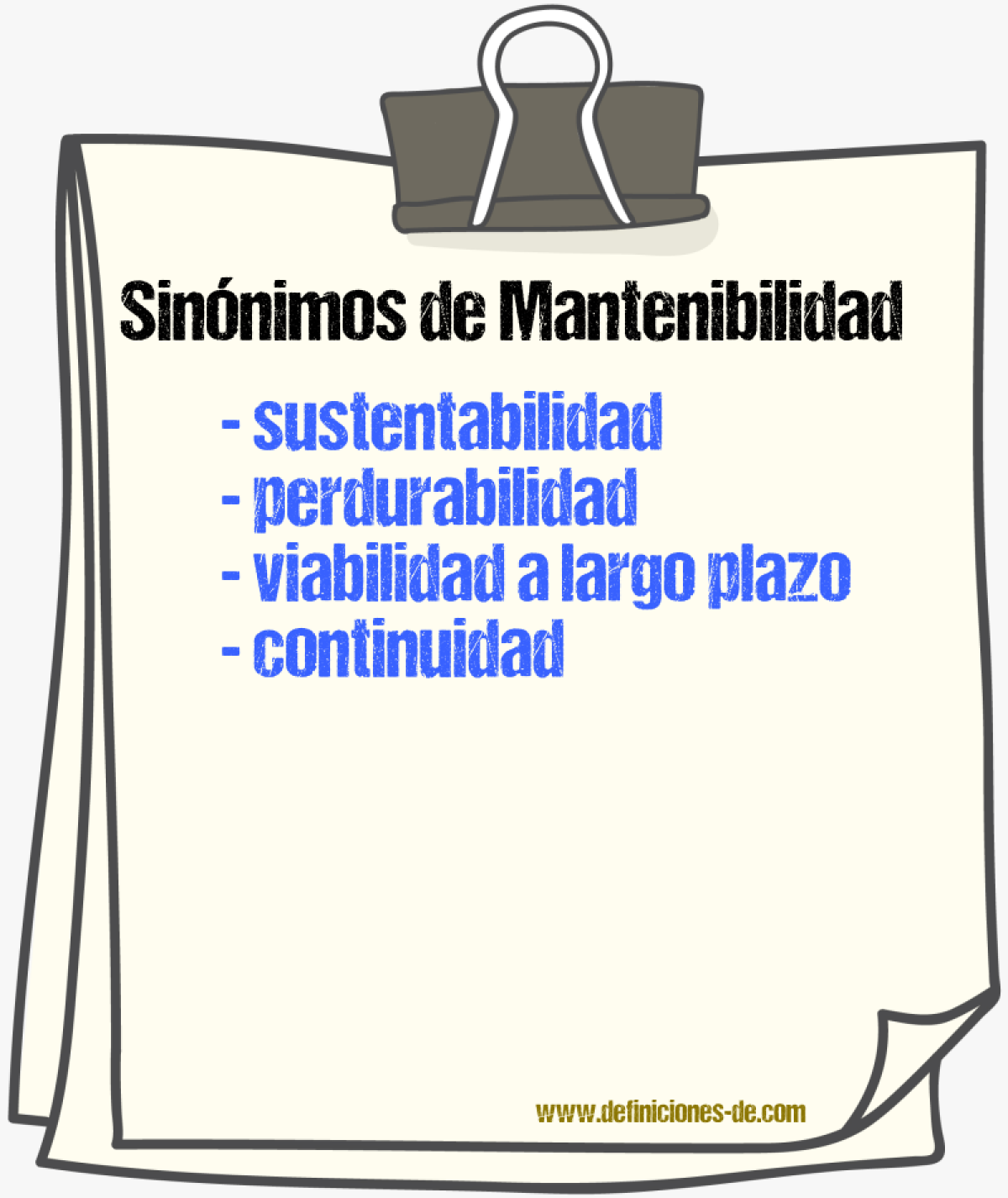 Sinónimos de mantenibilidad