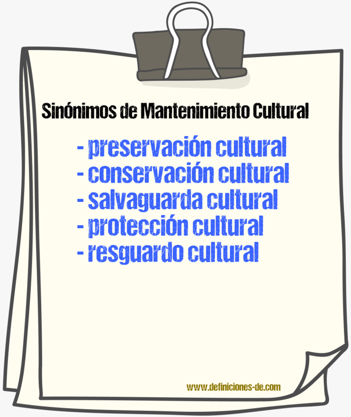 Sinónimos de mantenimiento cultural
