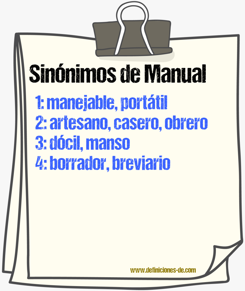 Sinnimos de manual