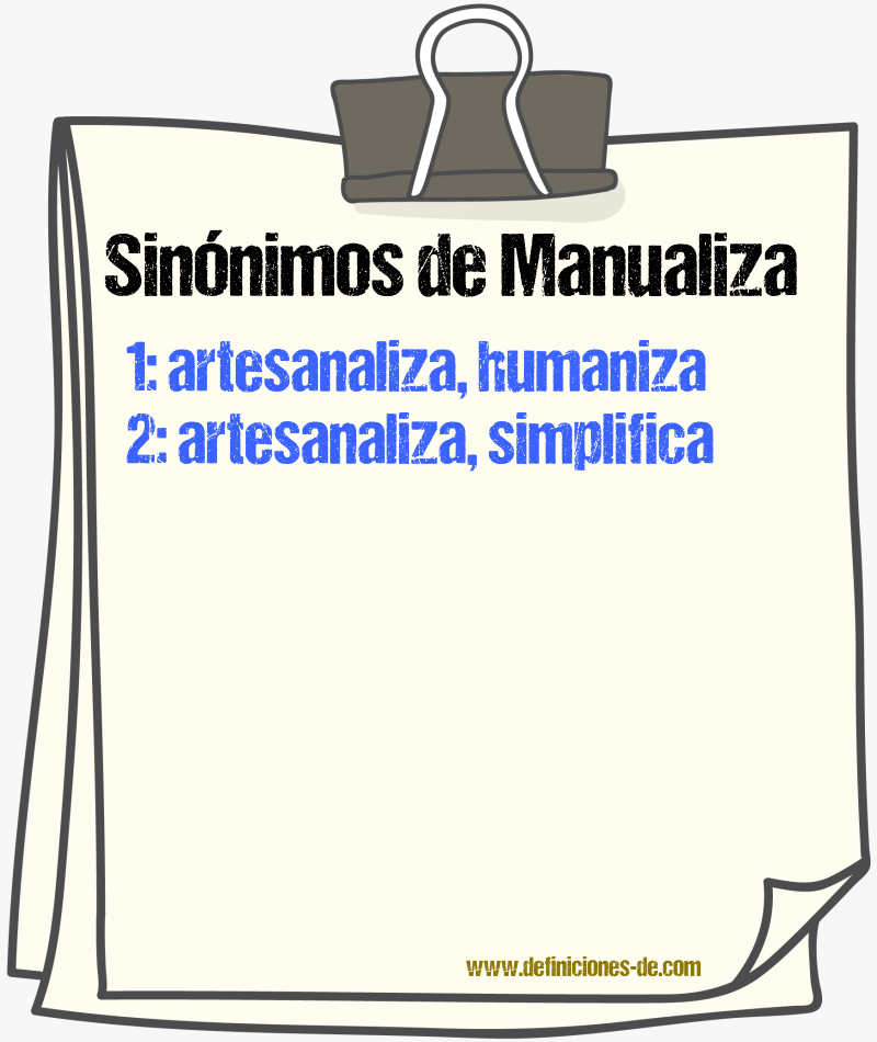 Sinónimos de manualiza