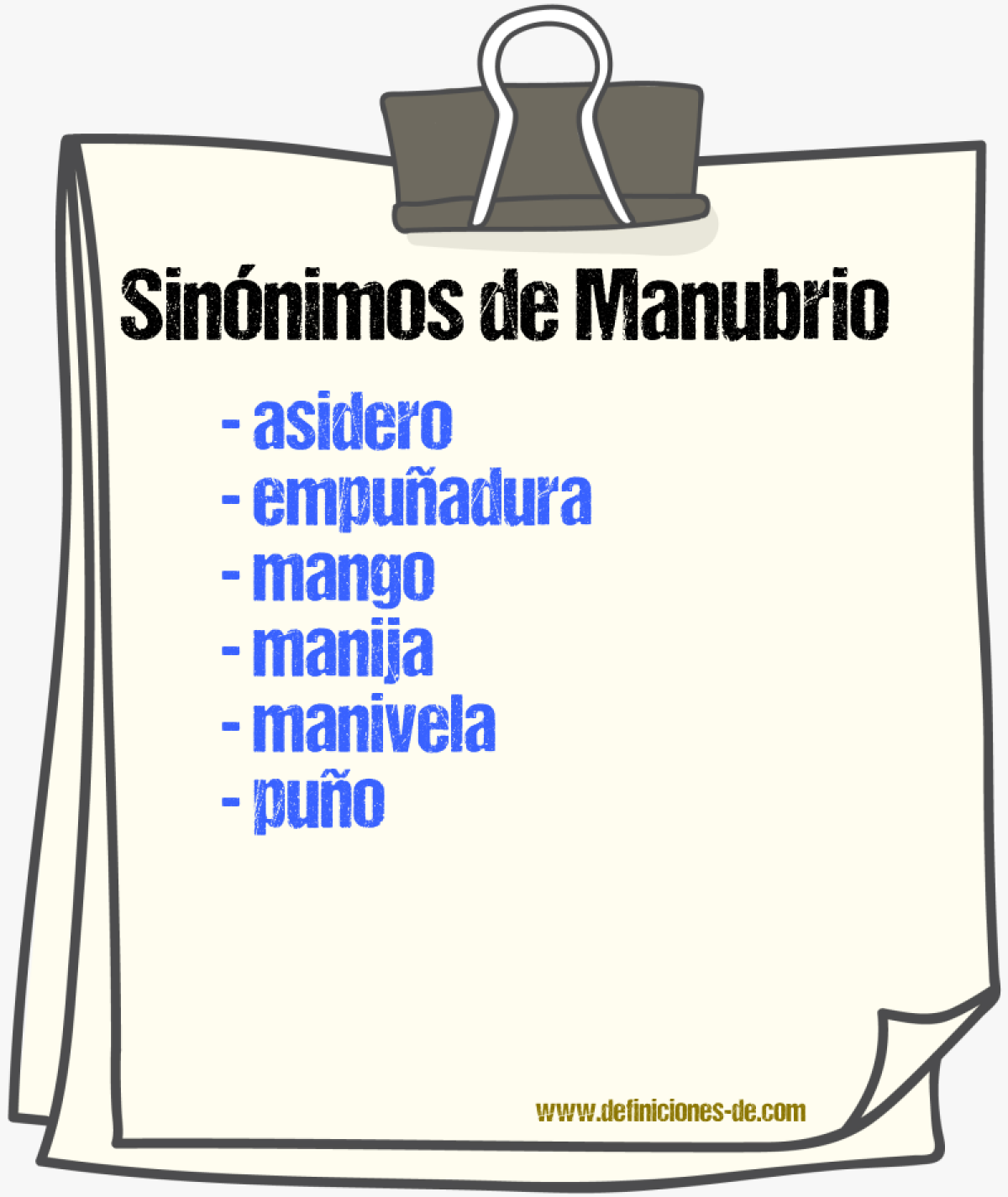 Sinnimos de manubrio