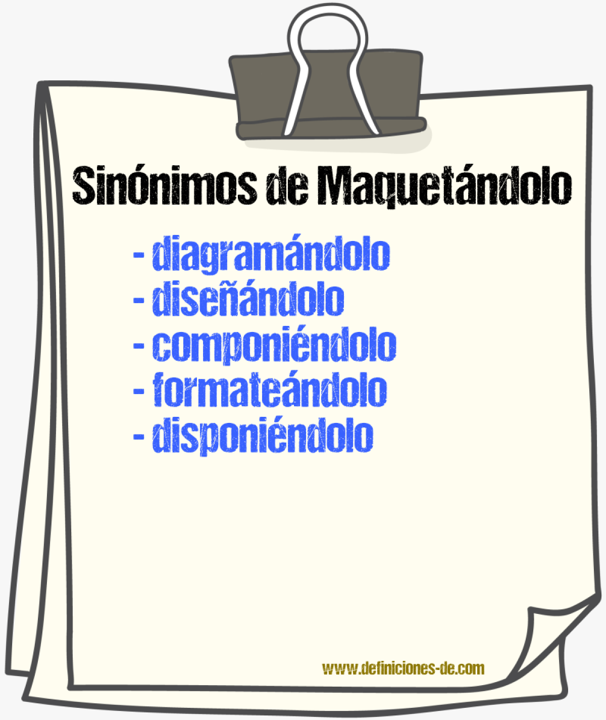Sinónimos de maquetándolo