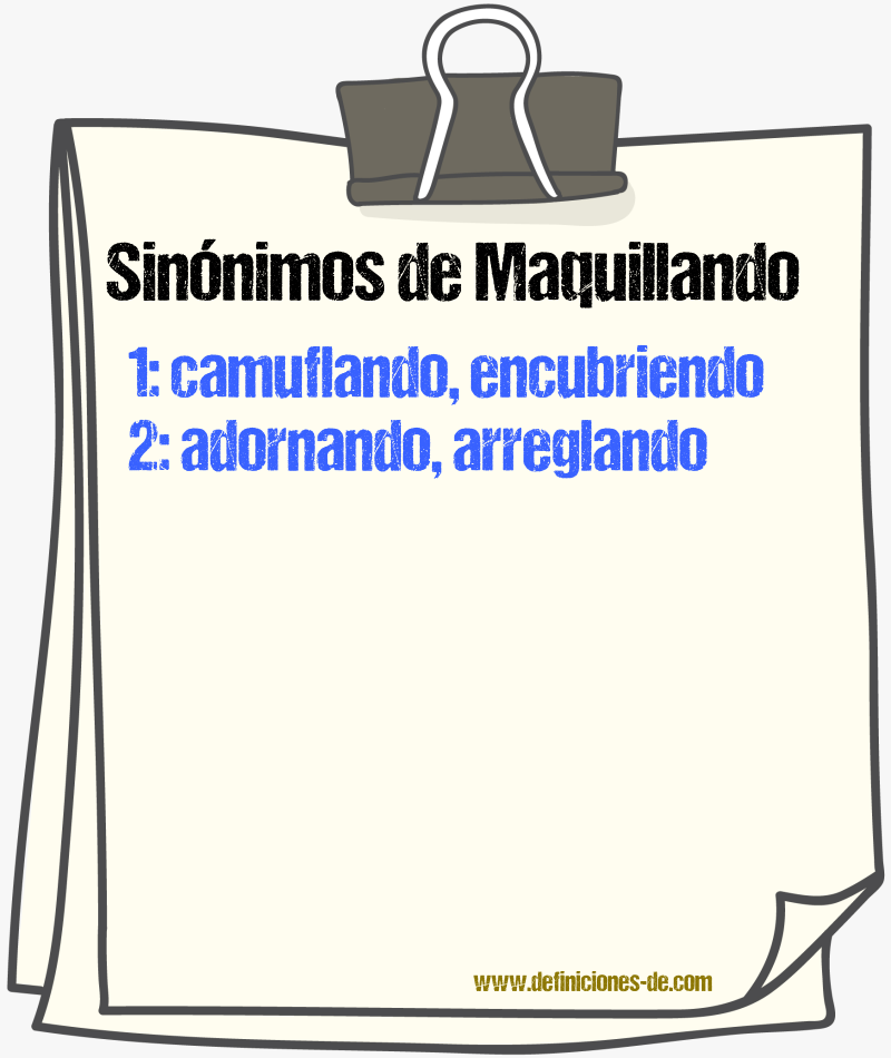 Sinónimos de maquillando