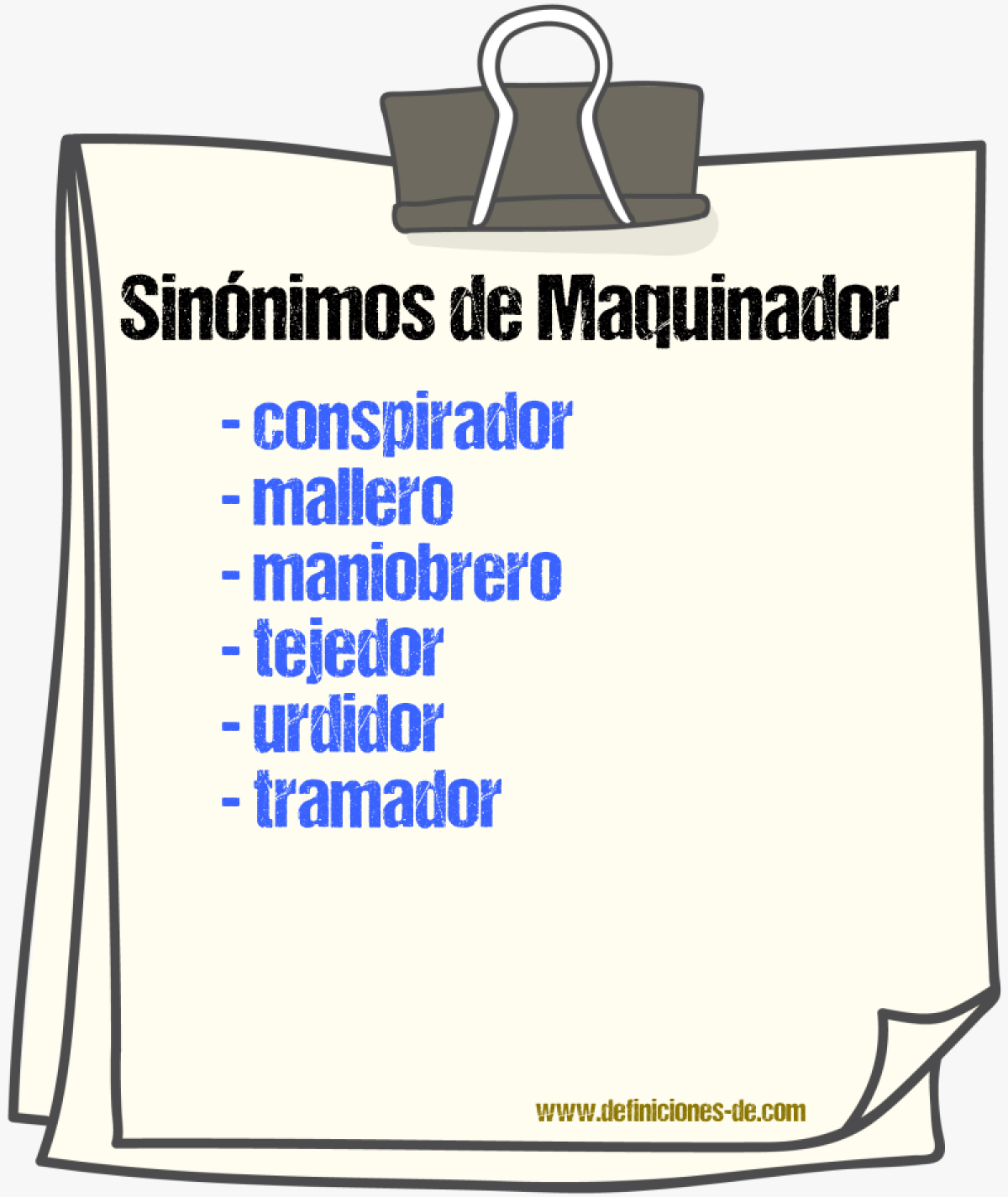 Sinnimos de maquinador