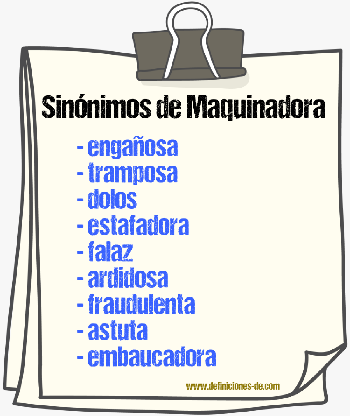 Sinónimos de maquinadora