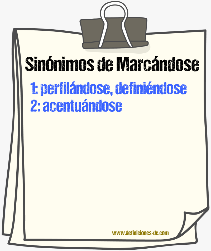 Sinónimos de marcándose