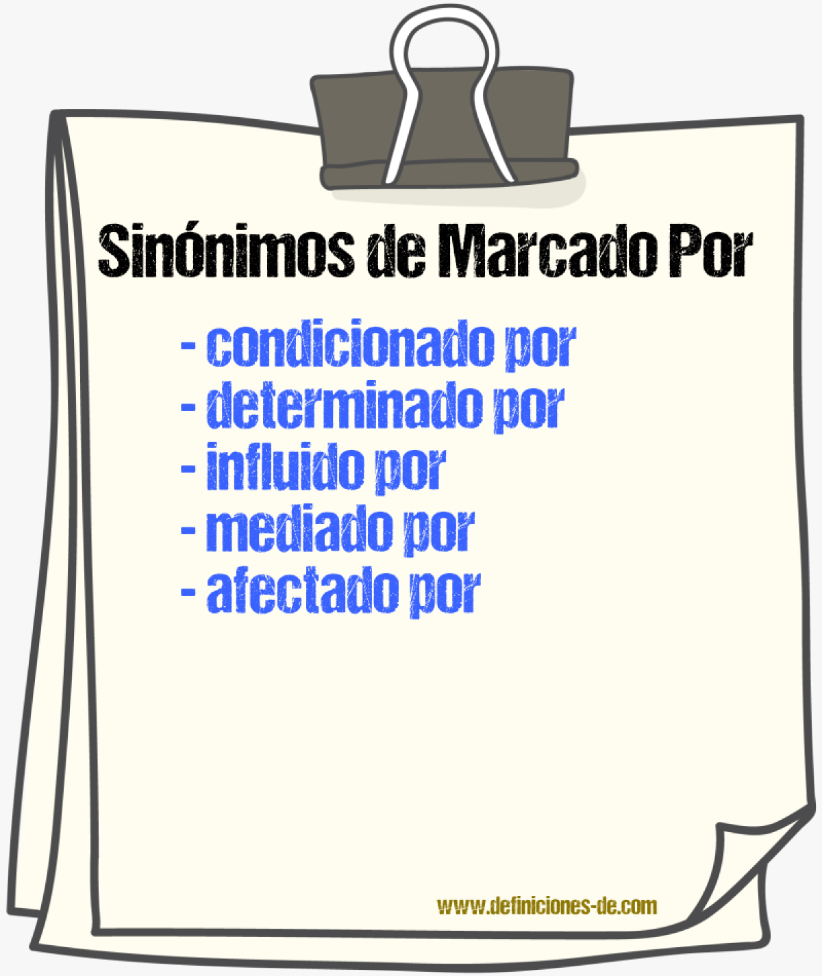 Sinónimos de marcado por