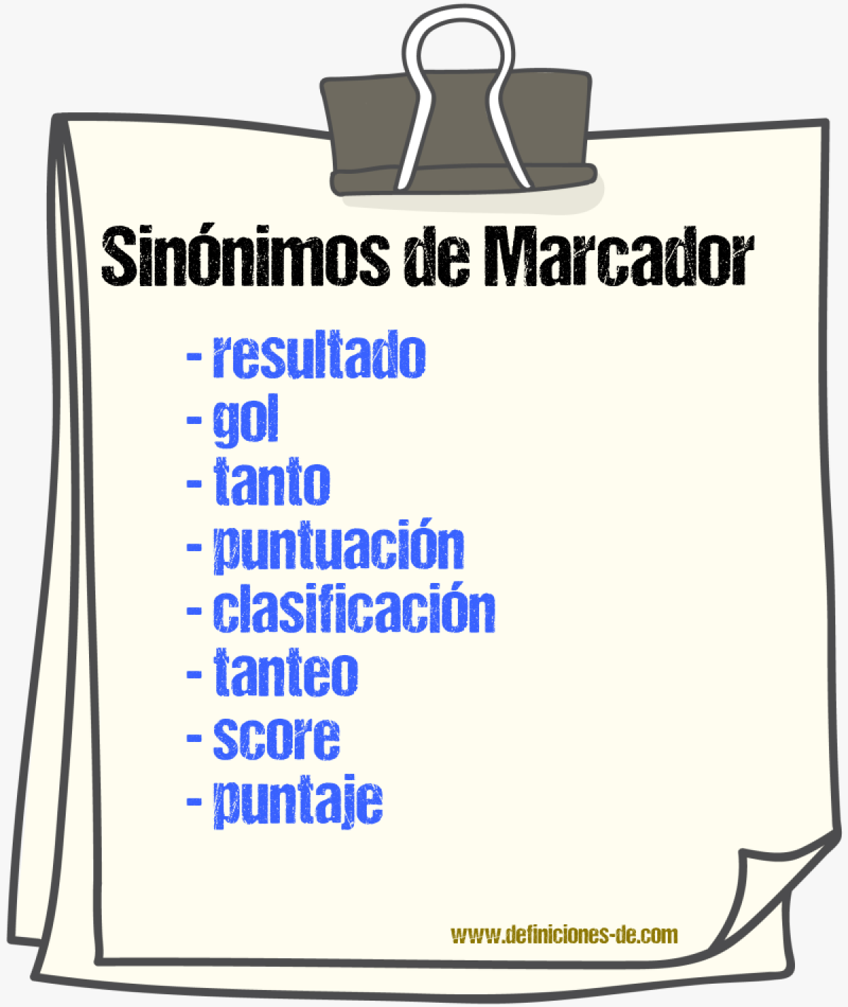 Sinnimos de marcador