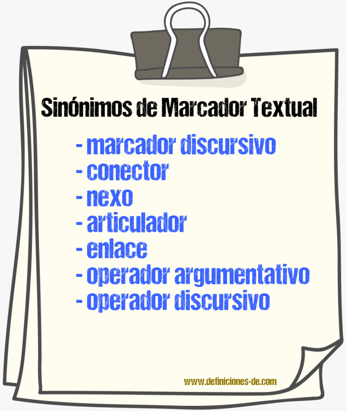 Sinónimos de marcador textual