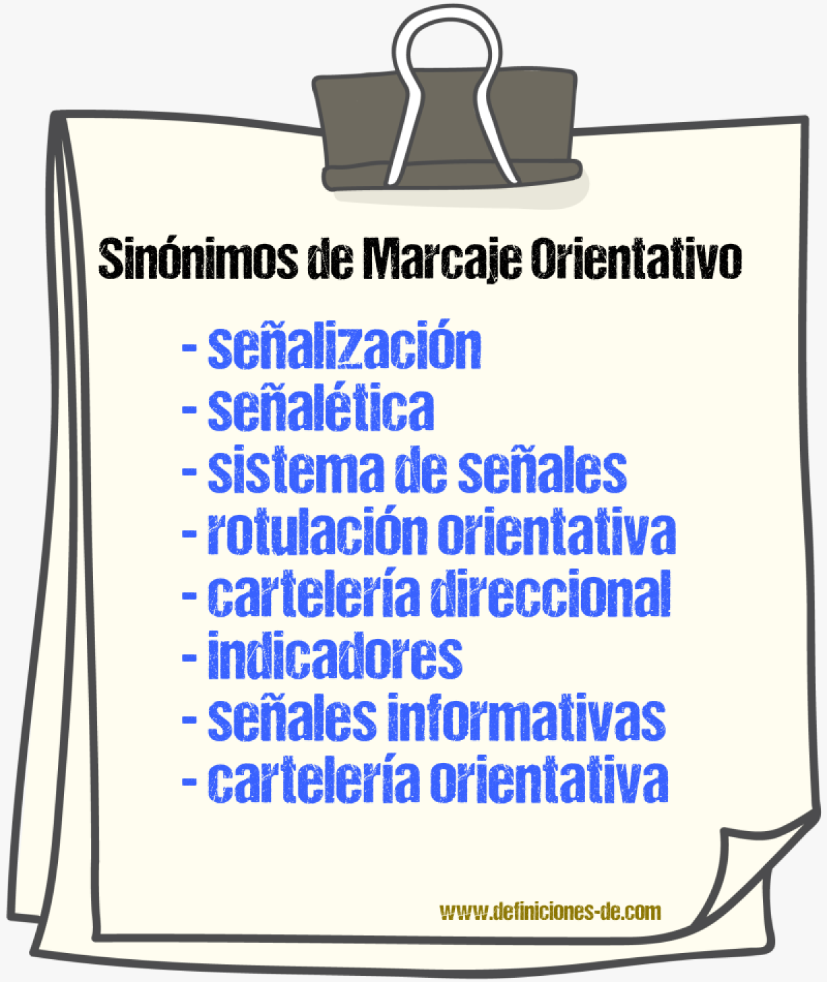 Sinónimos de marcaje orientativo