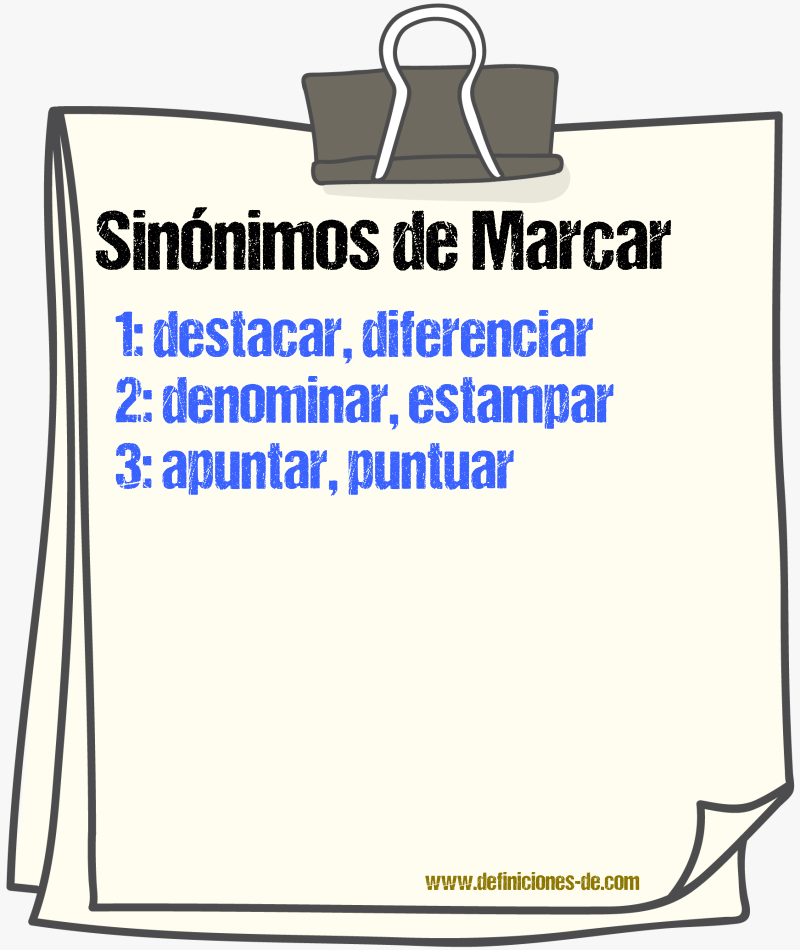 Sinnimos de marcar