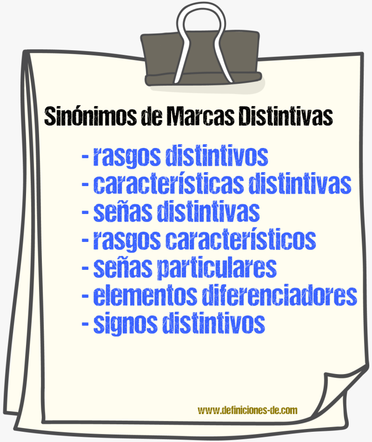 Sinónimos de marcas distintivas