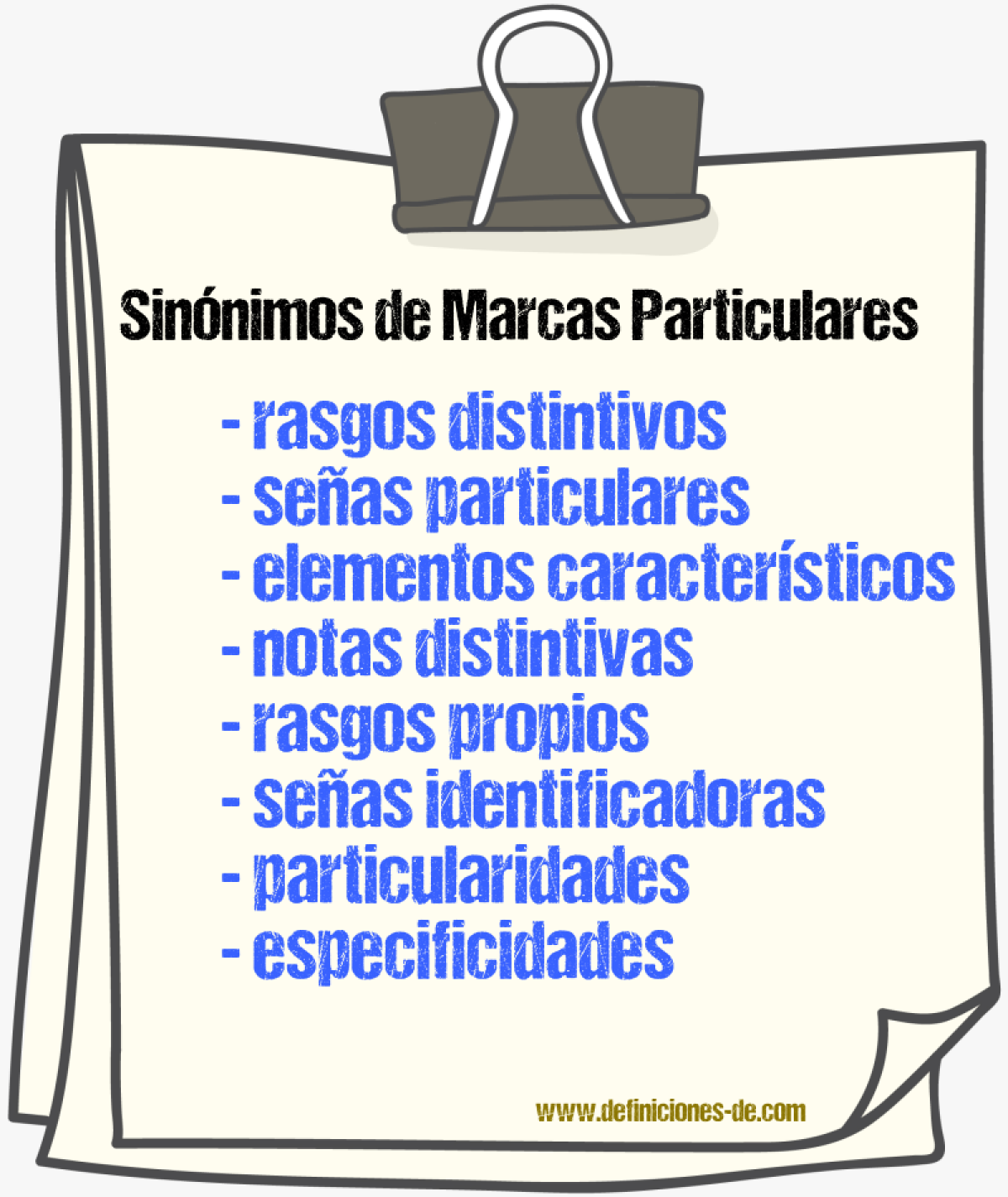 Sinónimos de marcas particulares