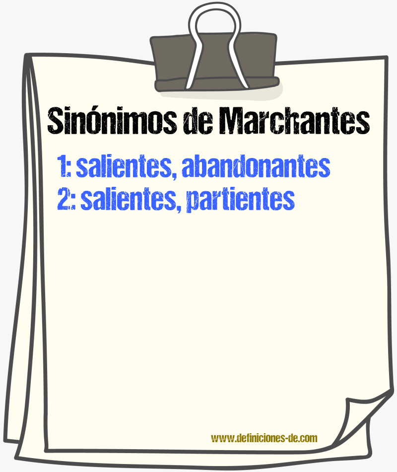 Sinónimos de marchantes