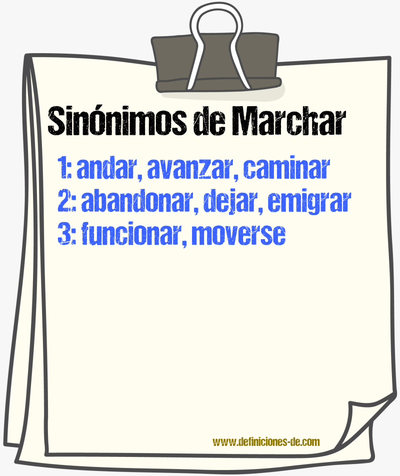 Sinnimos de marchar