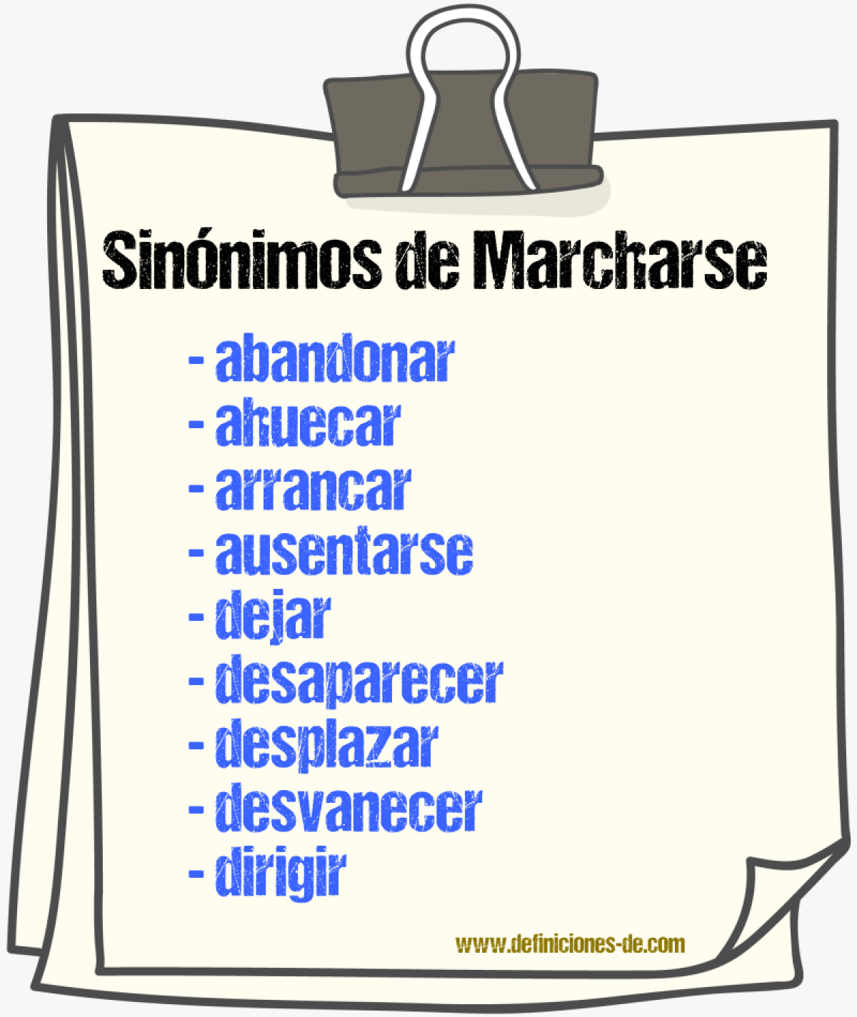 Sinnimos de marcharse