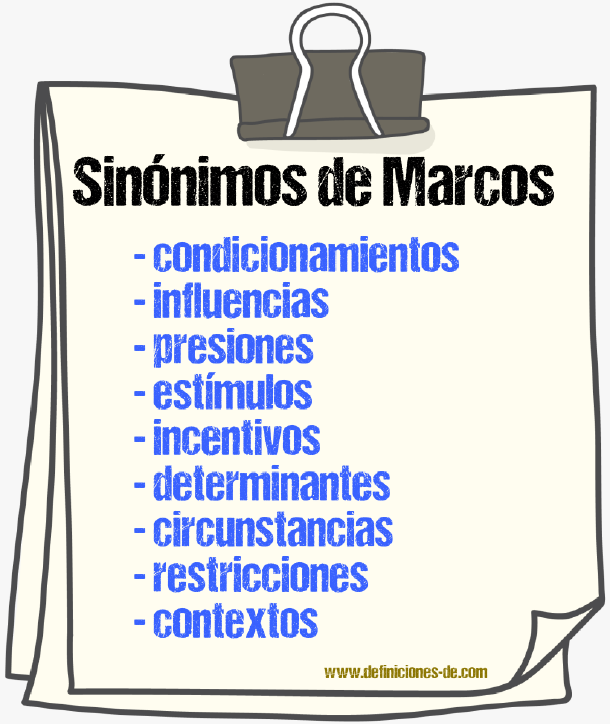 Sinónimos de marcos