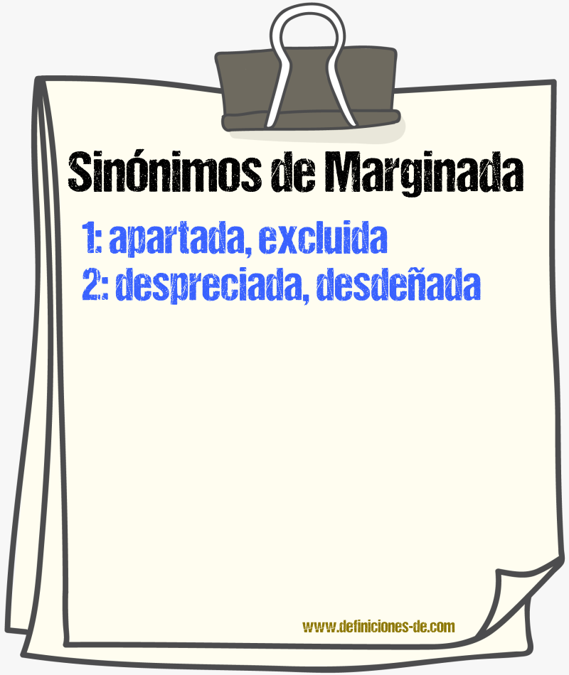 Sinónimos de marginada