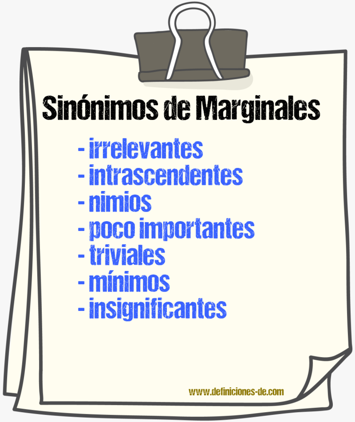 Sinónimos de marginales