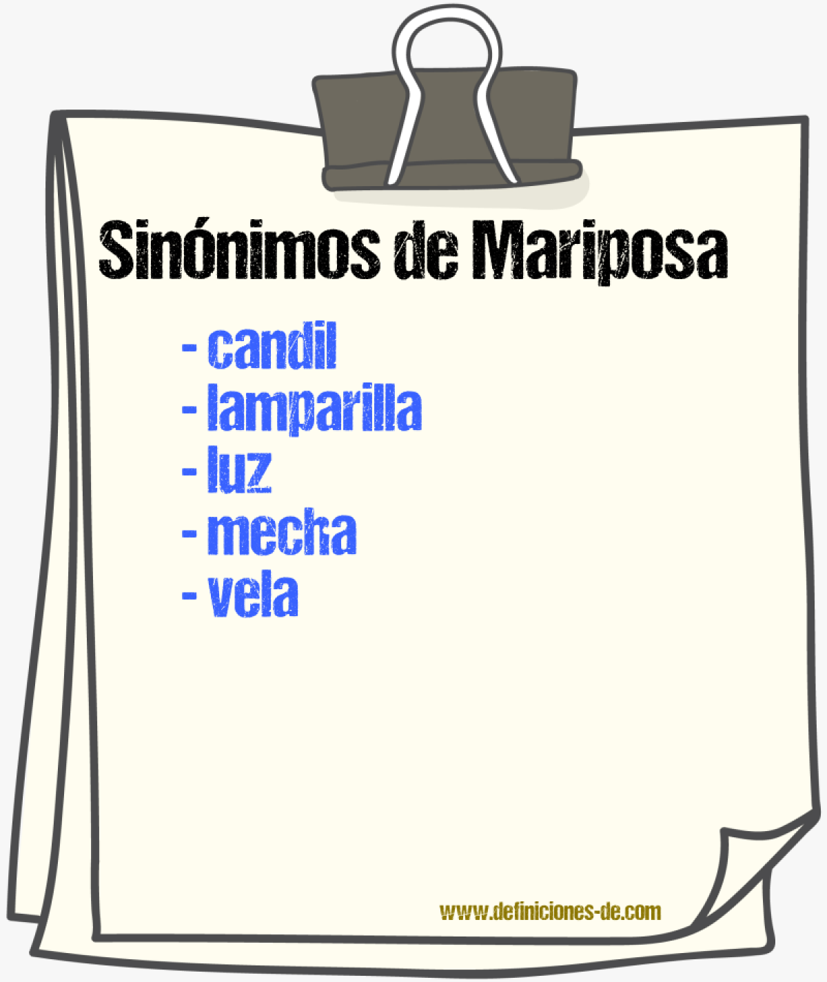 Sinnimos de mariposa