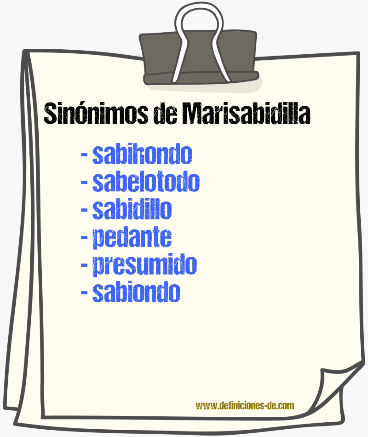 Sinnimos de marisabidilla