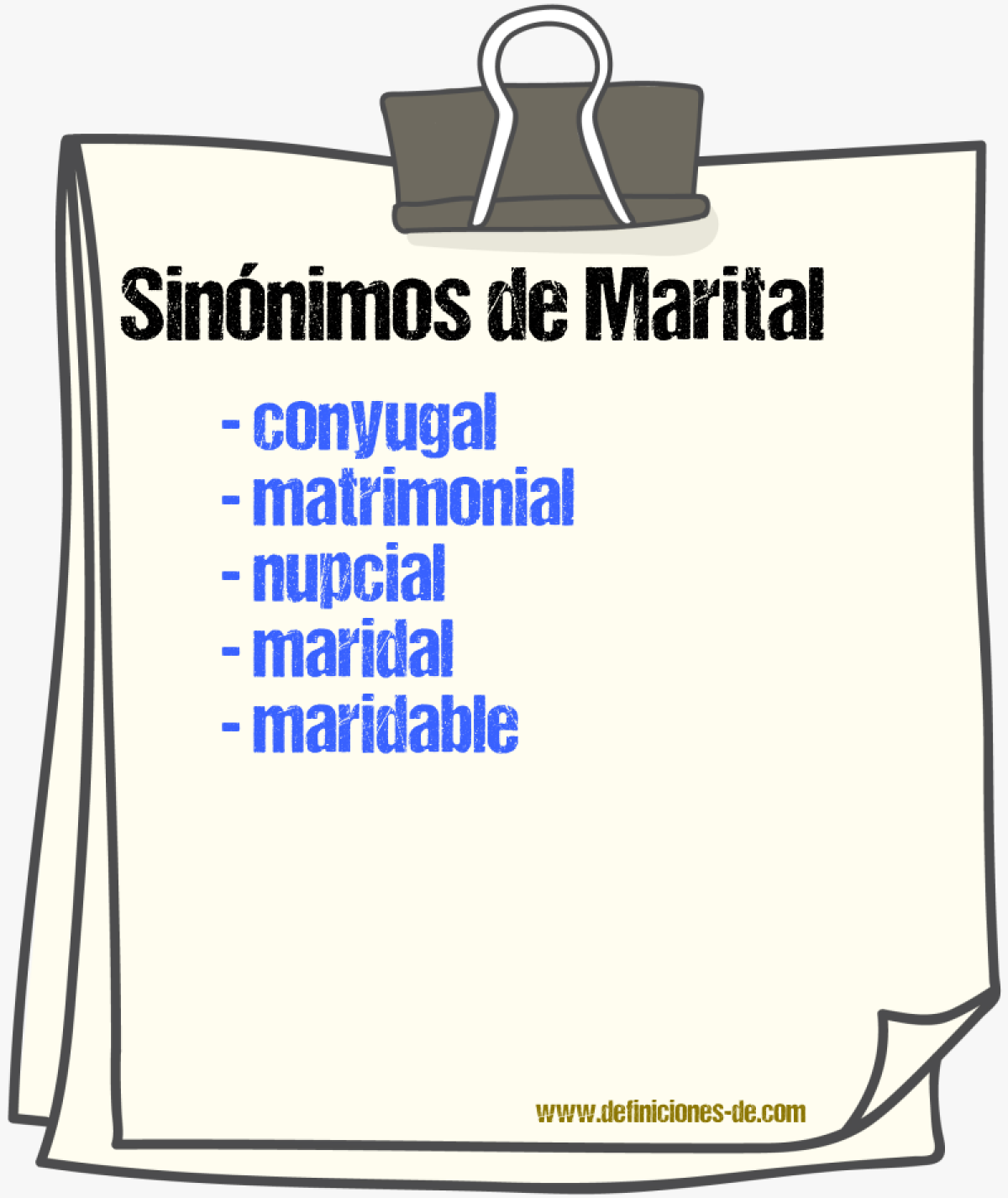 Sinnimos de marital