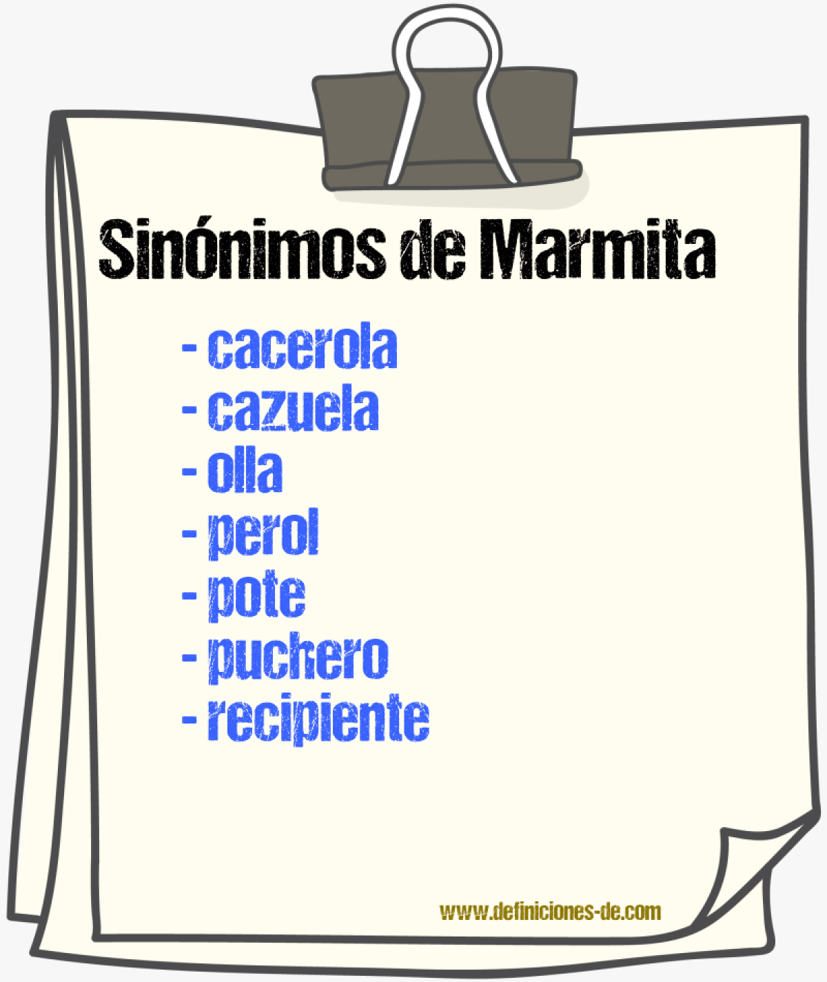 Sinnimos de marmita