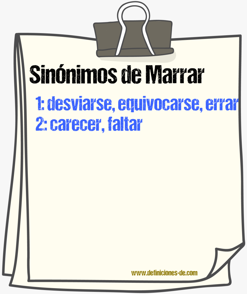 Sinnimos de marrar