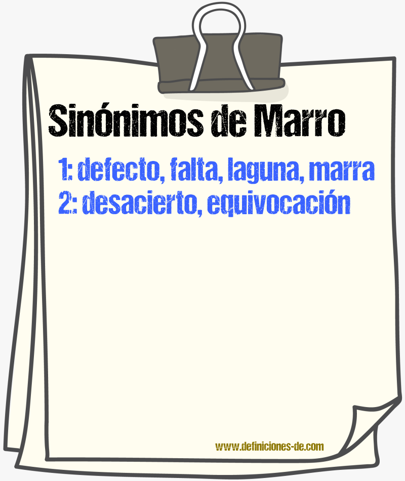 Sinnimos de marro