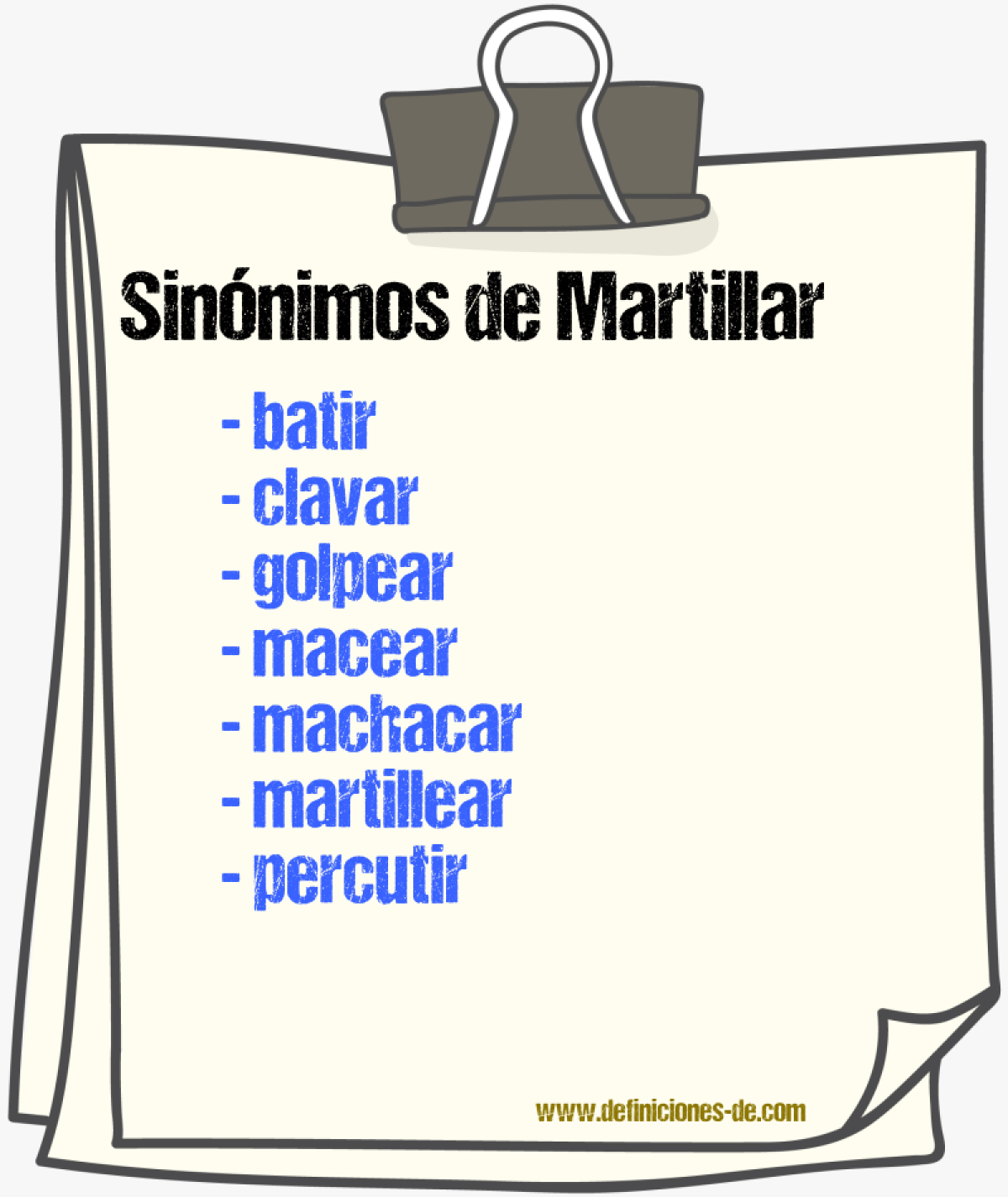 Sinnimos de martillar