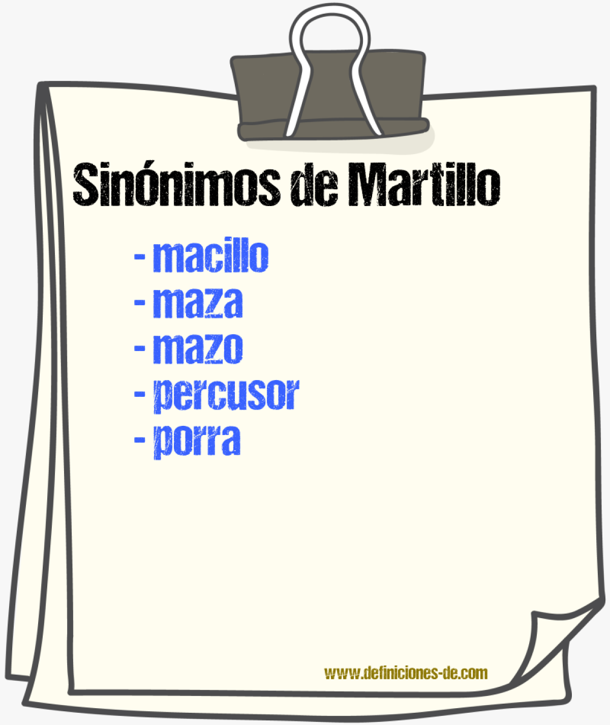 Sinnimos de martillo