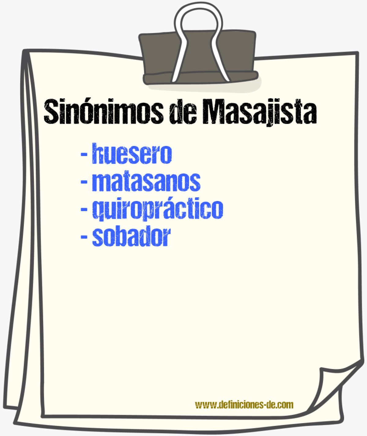 Sinnimos de masajista