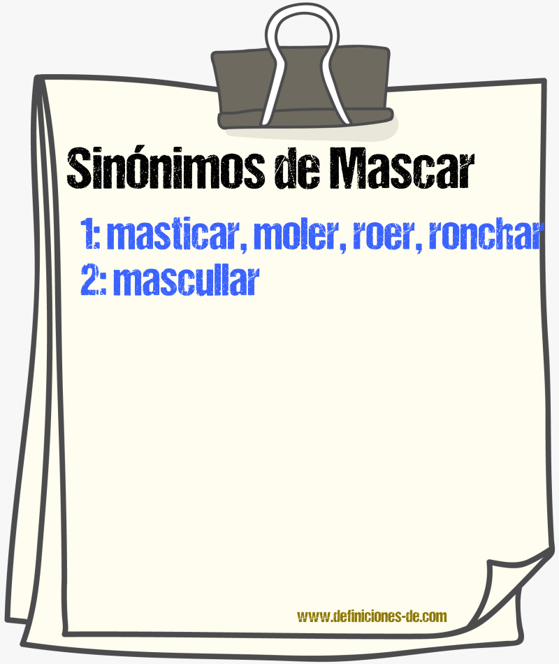 Sinnimos de mascar