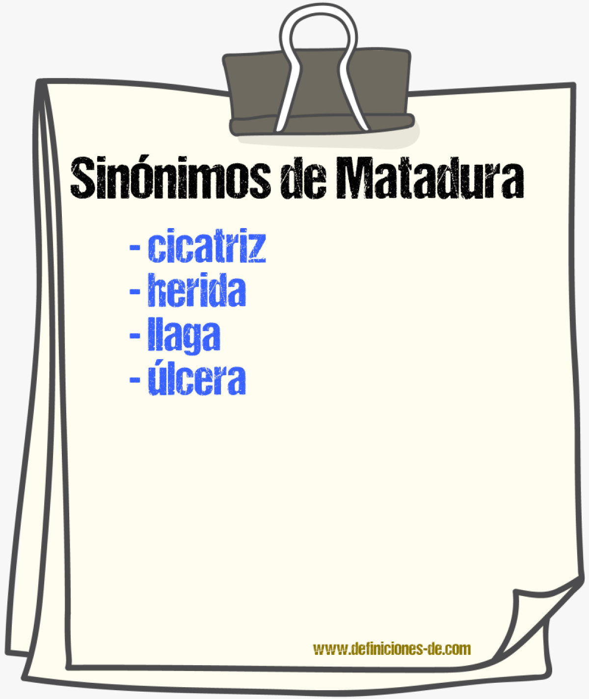 Sinnimos de matadura