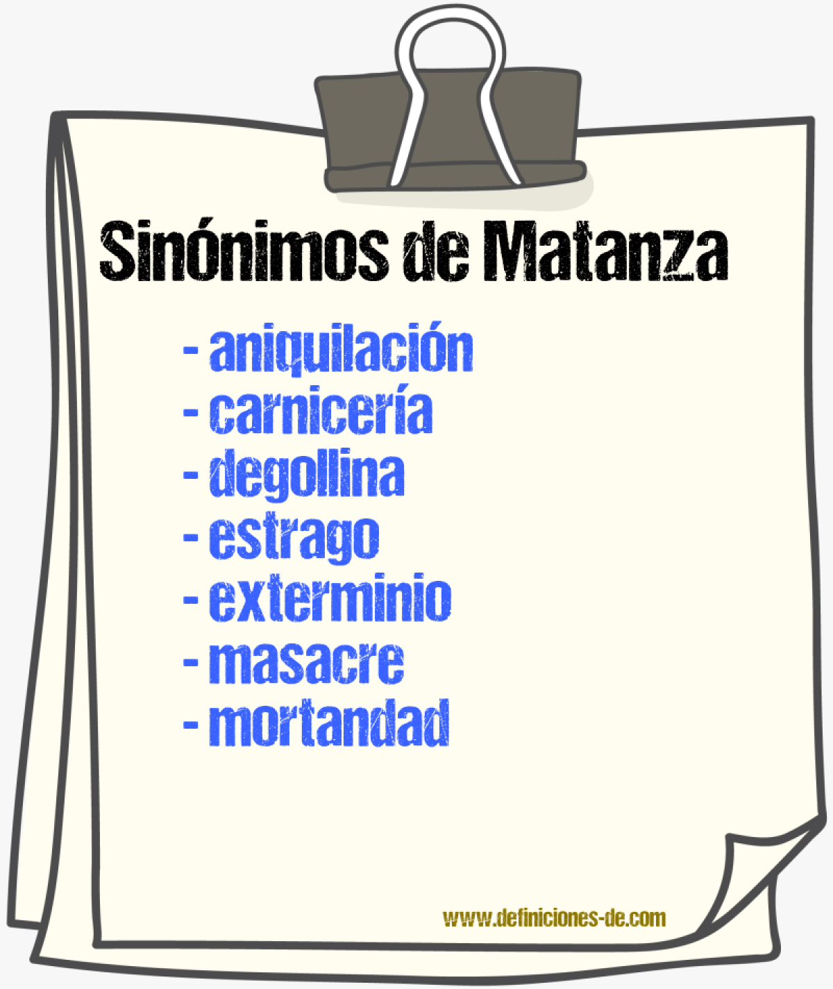 Sinnimos de matanza